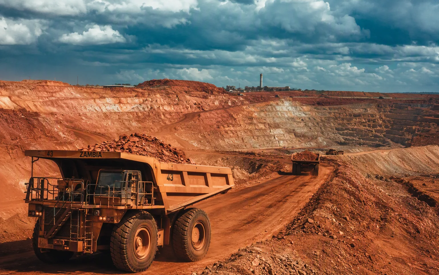 Open-pit copper mine on the Copperbelt